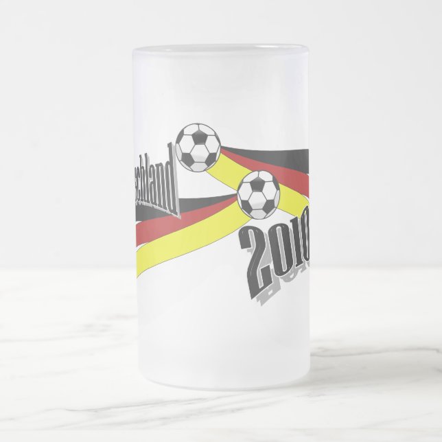 german soccer frosted glass beer mug (Center)