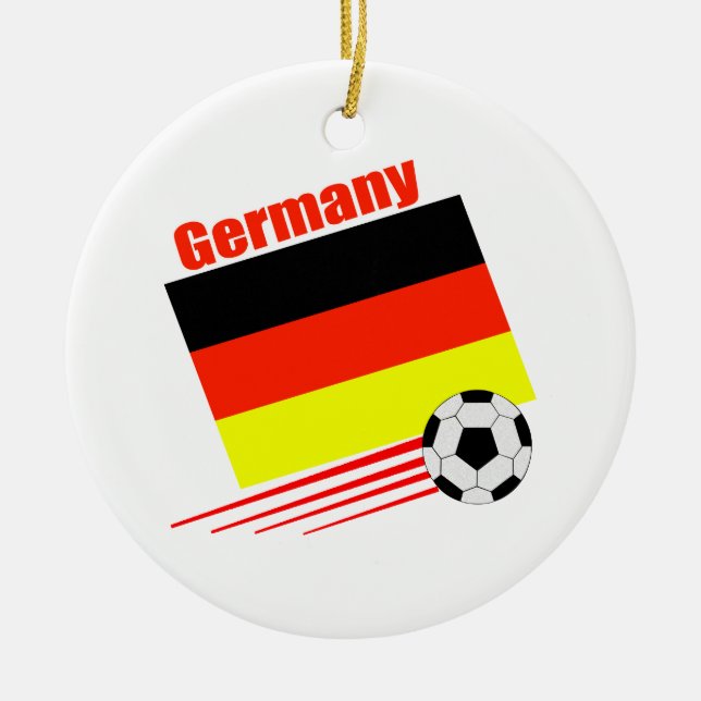 German Soccer Team Ceramic Ornament (Front)