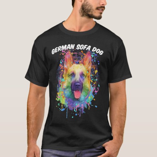 German Sofa Dog  German Shepherd Humor Shepard T_Shirt
