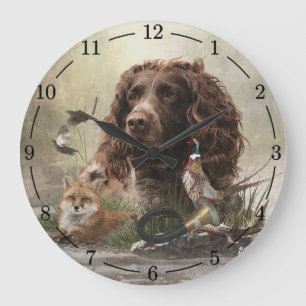 German Spaniel, Wachtelhund Large Clock