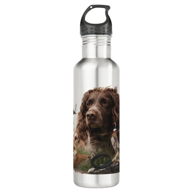German Spaniel, Wachtelhund     Stainless Steel Water Bottle (Front)
