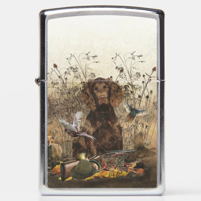 German Spaniel, Wachtelhund     Zippo Lighter (Front)