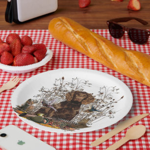 German Spaniels ( Deutscher Wachtelhund ) Paper Plates
