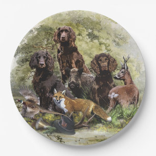 German Spaniels (  Deutscher Wachtelhund ) Paper Plates