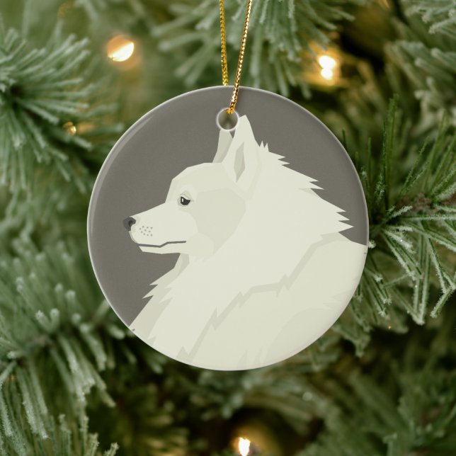 German Spitz Ceramic Ornament (Tree)