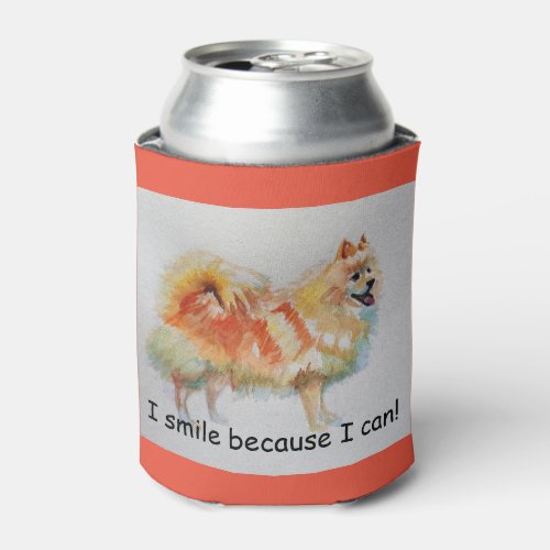German Spitz Dog I Smile Because I Can Card Can Cooler