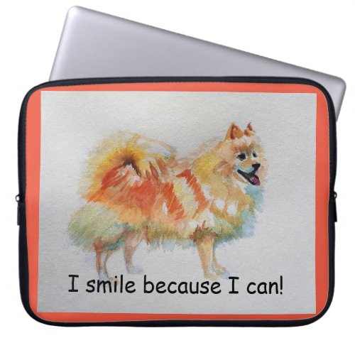 German Spitz Dog I Smile Because I Can Card Laptop Sleeve