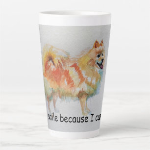 German Spitz Dog 'I Smile Because I Can' Card Latte Mug