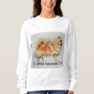 German Spitz Dog 'I Smile Because I Can' Card Sweatshirt