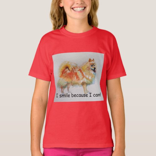 German Spitz Dog I Smile Because I Can Card T_Shirt