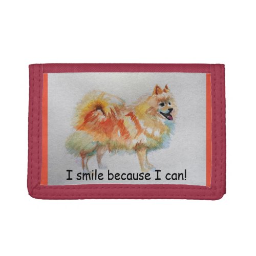 German Spitz Dog I Smile Because I Can Card Trifold Wallet