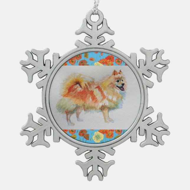 German Spitz Pomeranian dog Christmas Ornament (Front)