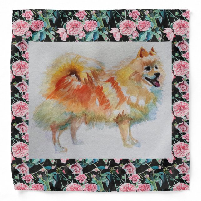 German Spitz Pomeranian Dog Ladies Scarf Bandana (Front)