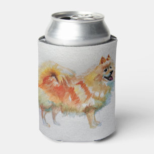 German Spitz Pomeranian Watercolor Dog Dogs Can Cooler