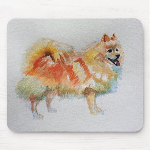 German Spitz Pomeranian Watercolor Dog Dogs Mouse Pad