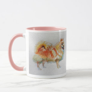 German Spitz Pomeranian Watercolor Dog Dogs Mug