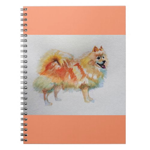 German Spitz Pomeranian Watercolor Dog Dogs Notebook