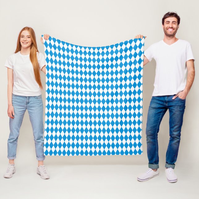 German State Of Bavaria - Flag Colors Pattern Fleece Blanket (In Situ)