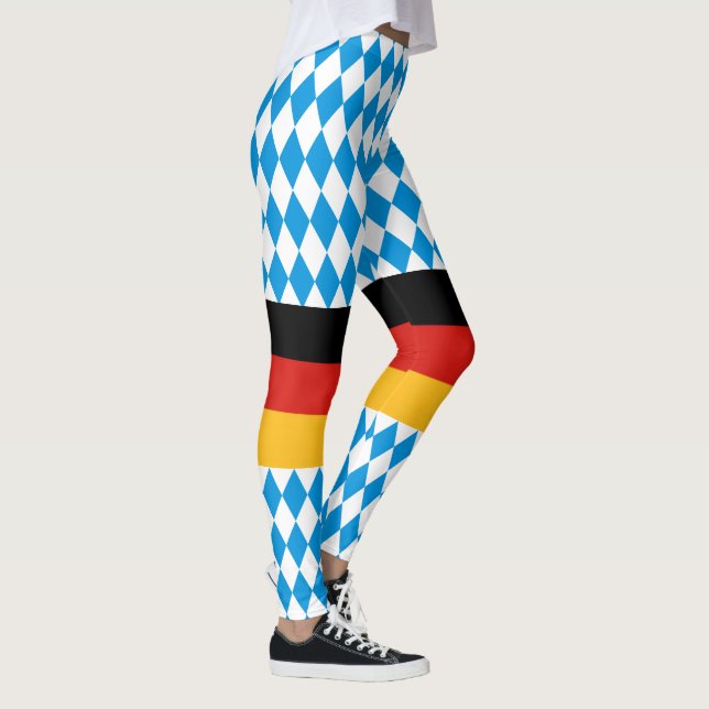 GERMAN STATE OF BAVARIA Flag Colors pattern Leggings (Right)