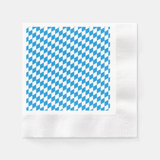 German State Of Bavaria - Flag Colors Pattern Napkins (Front)