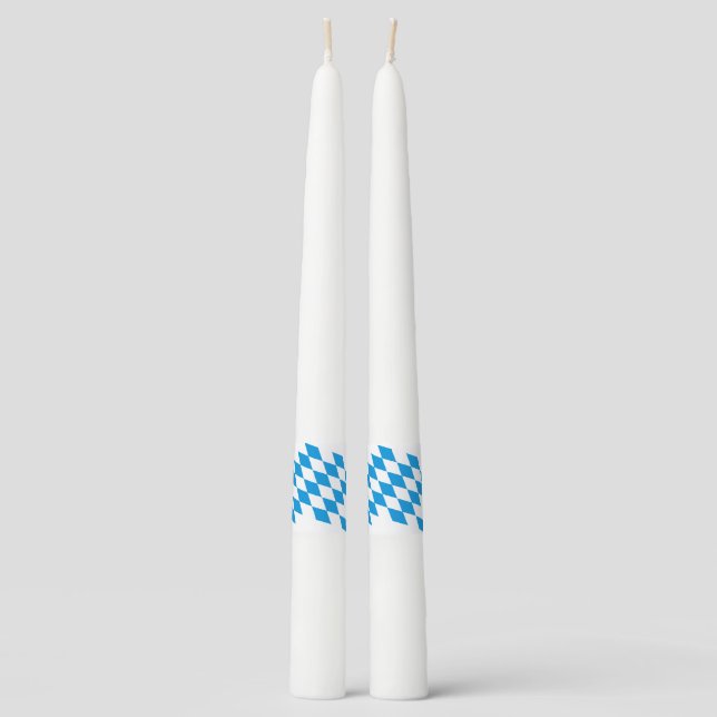 GERMAN STATE OF BAVARIA Flag Colors Taper Candle (Front)
