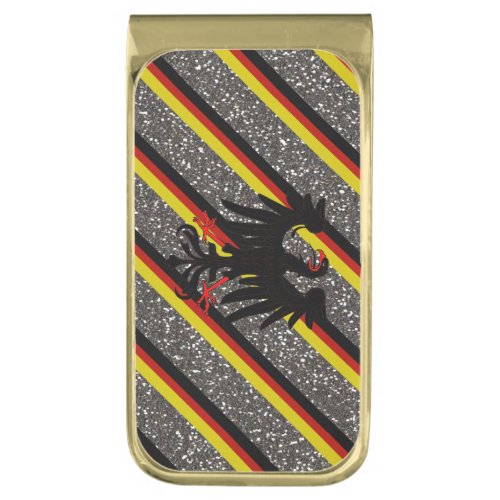 German stripes flag gold finish money clip