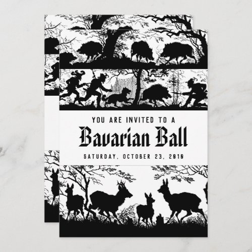 German Style Bavarian Hunters Ball Invitation