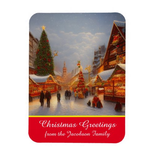 German Style Christmas Market Greetings Kitsch Magnet