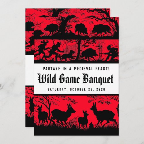 German Style Medieval Feast Wild Game Dinner Invitation