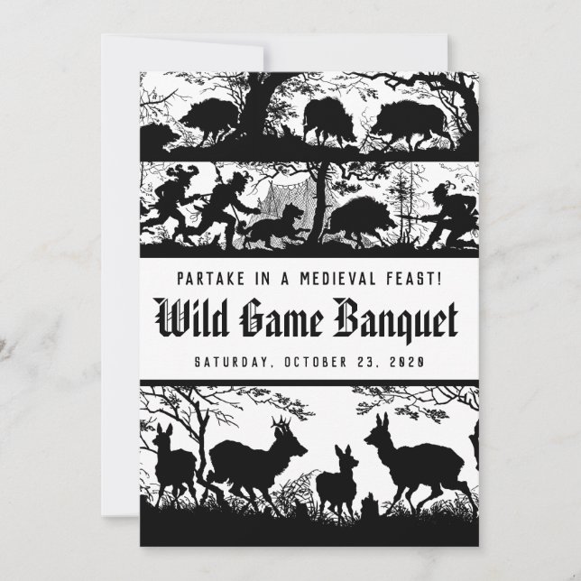 German Style Medieval Feast Wild Game Dinner Invitation (Front)