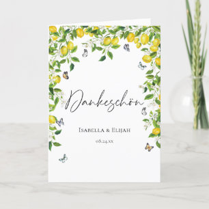 German Summer Lemon Wedding Thank You Card