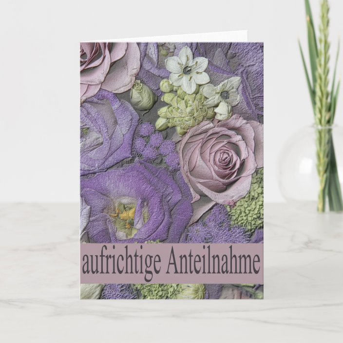 German Sympathy card, condolences Card | Zazzle.com