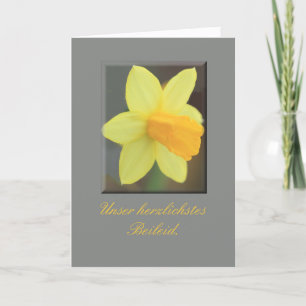 German Sympathy Yellow daffodil Card
