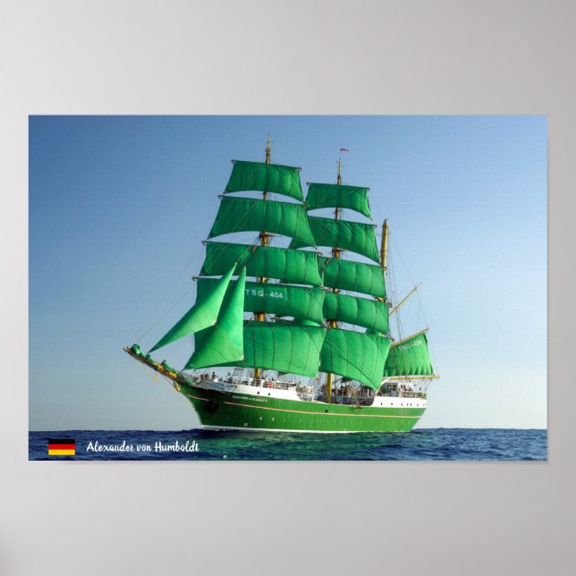 German Tall Ship Alexandre von Humboldt Poster (Front)