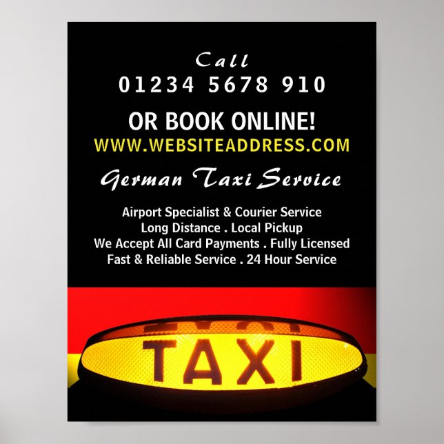German Taxi Flag Advertising Poster (Front)