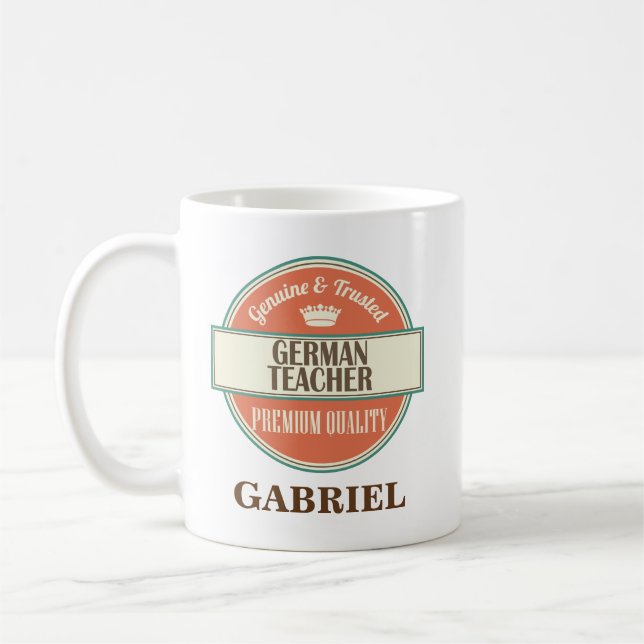 German Teacher Personalized Office Mug Gift (Left)