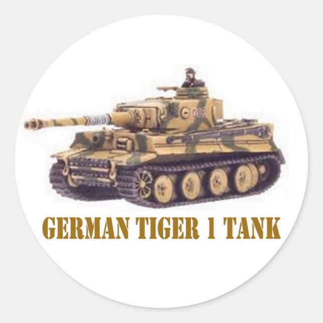 GERMAN TIGER 1 TANK CLASSIC ROUND STICKER (Front)