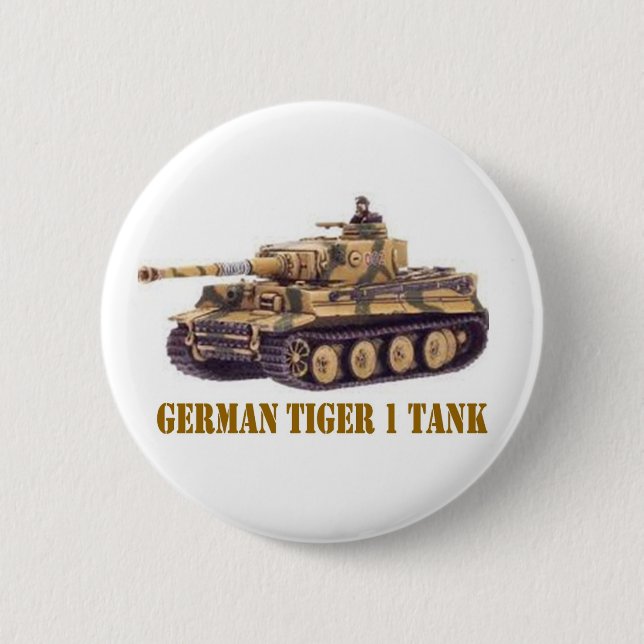 GERMAN TIGER 1 TANK PINBACK BUTTON (Front)