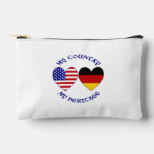 German USA Flag Hearts Country Heritage