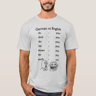 German VS English funny novelty T-Shirt