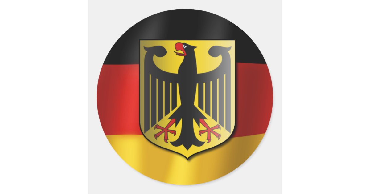 German waving flag classic round sticker | Zazzle