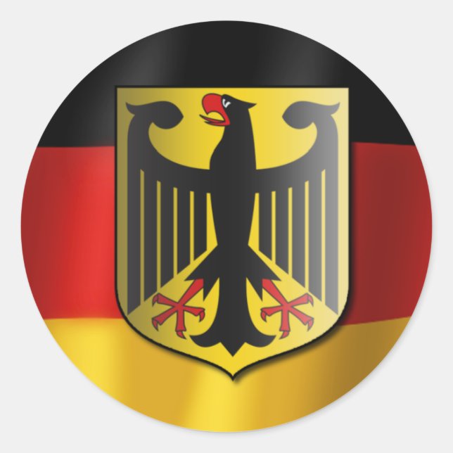 German waving flag classic round sticker (Front)