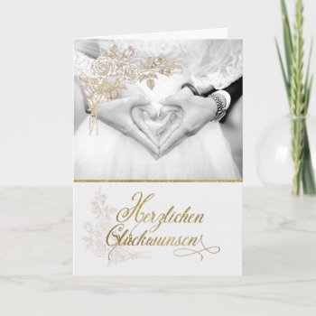 German Wedding Congratulations Faux Gold Leaf Card by SalonOfArt at Zazzle