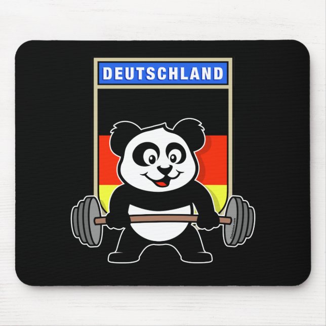 German Weightlifting Panda Mouse Pad (Front)