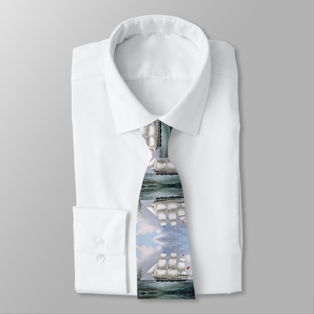 German Whaling Ships Diana & Anne 1800's Neck Tie (Tied)
