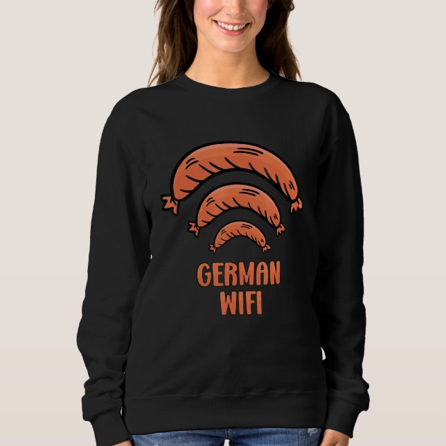 German Wifi Simplified Sausage Wurst Sweatshirt (Front)