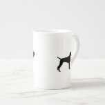 German Wire-Haired Pointer Silhouette Love Dogs Bone China Mug