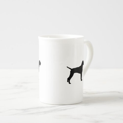 German Wire_Haired Pointer Silhouette Love Dogs Bone China Mug