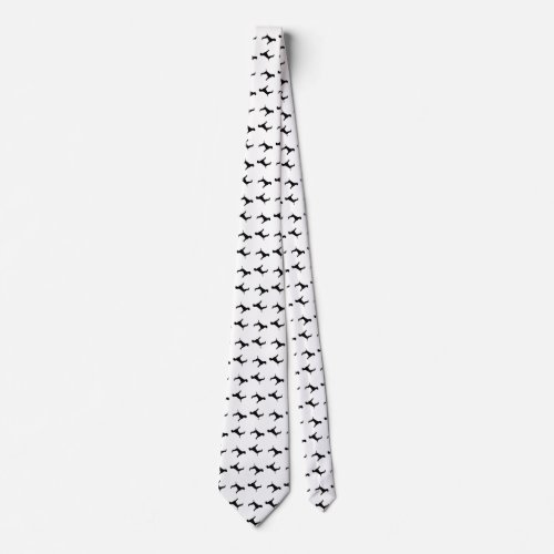 German Wire_Haired Pointer Silhouette Love Dogs Neck Tie
