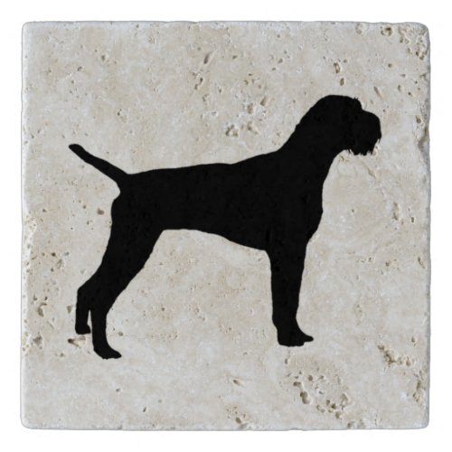 German Wire_Haired Pointer Silhouette Love Dogs Trivet